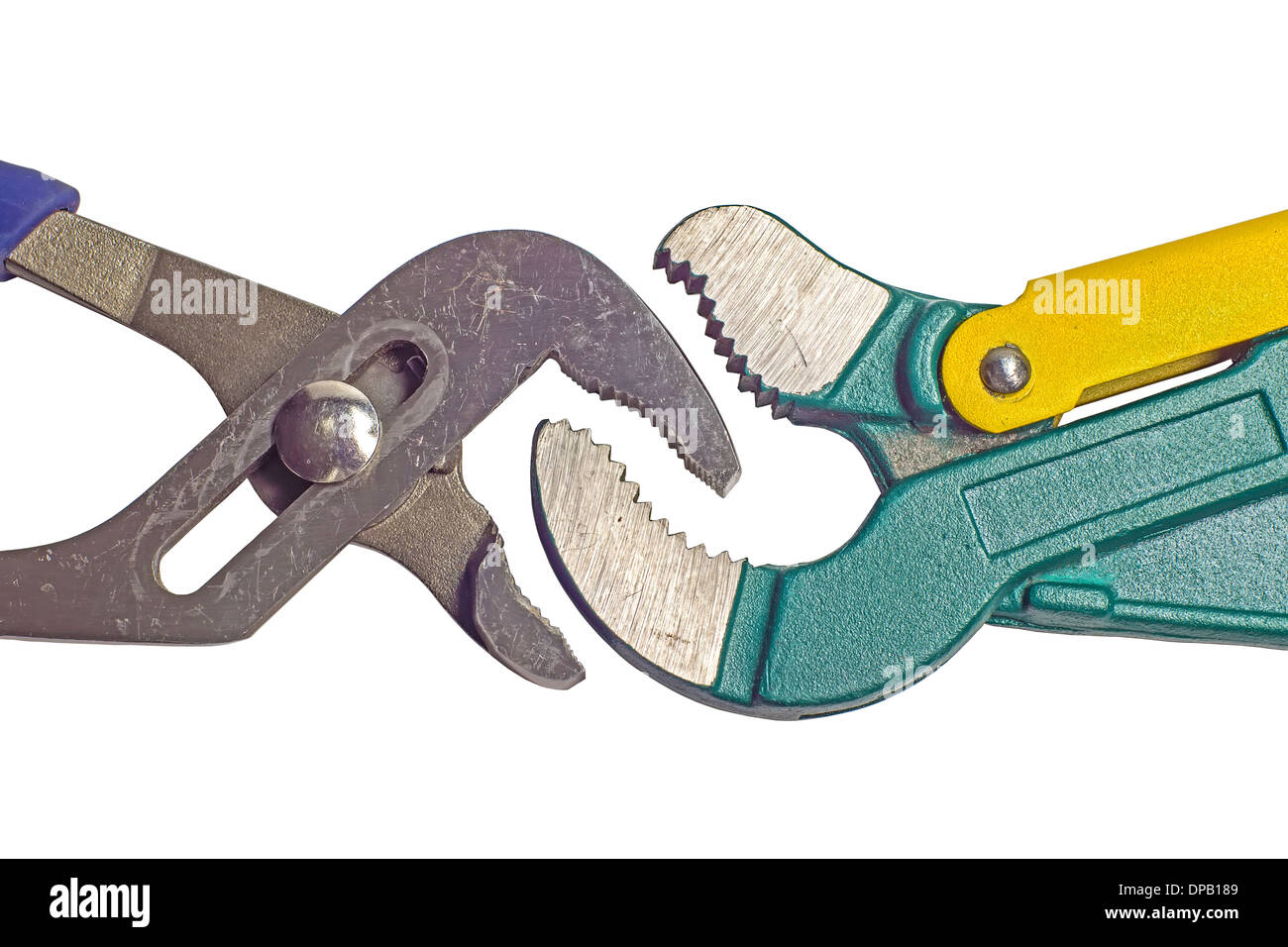 Two different pipe wrenches Stock Photo Alamy