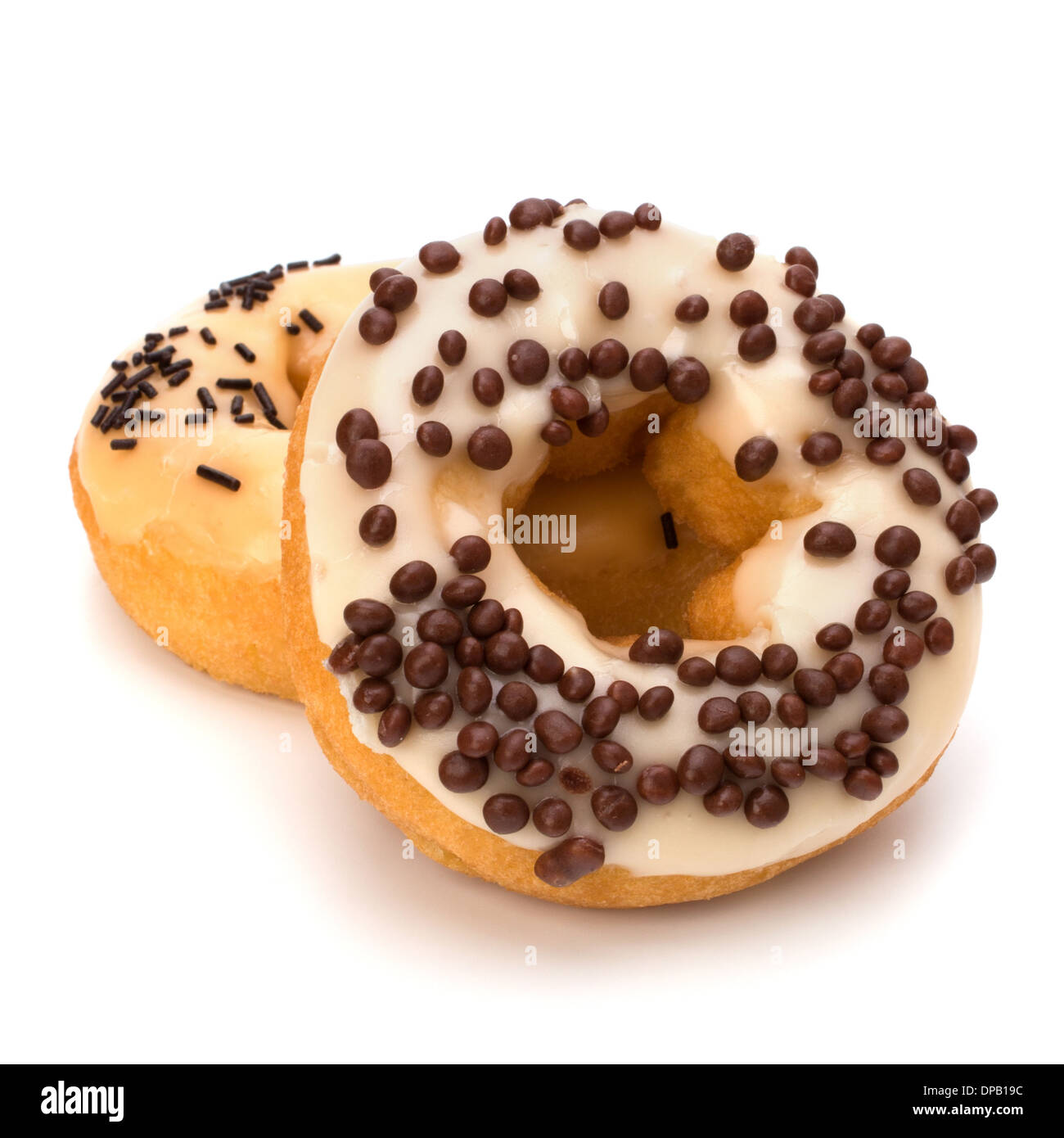 Delicious doughnuts isolated on white background Stock Photo - Alamy