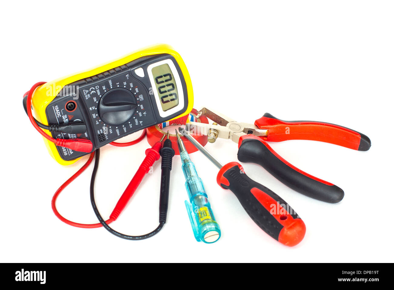 Electrician tools Stock Photo
