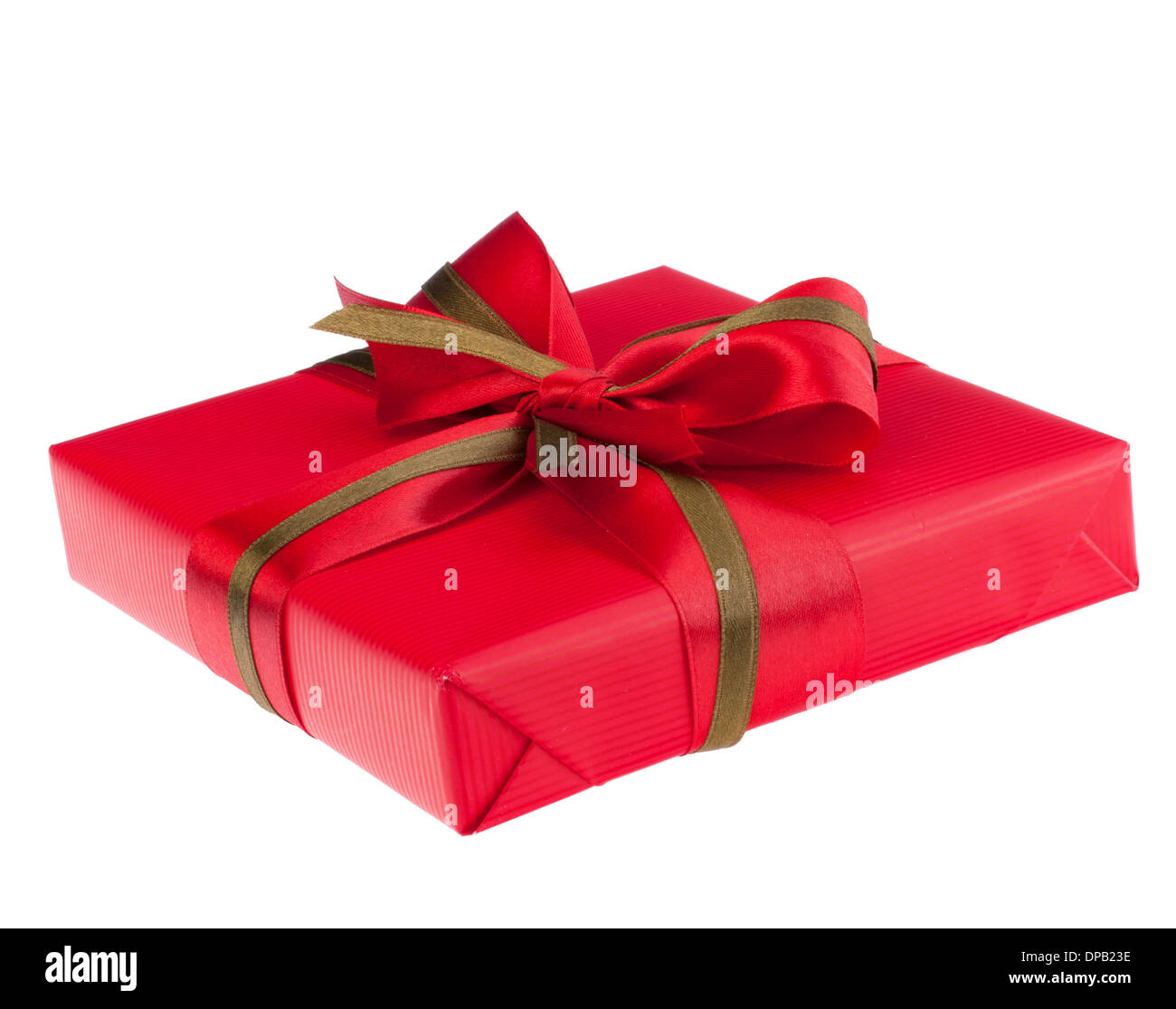 festive gift box with bow isolated on white background Stock Photo - Alamy
