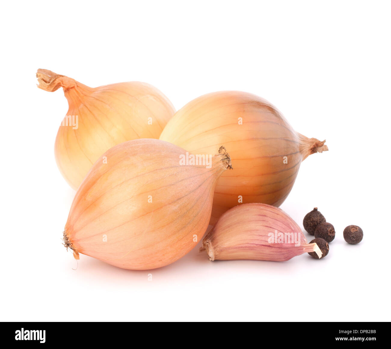 Onion and garlic clove isolated on white background Stock Photo - Alamy