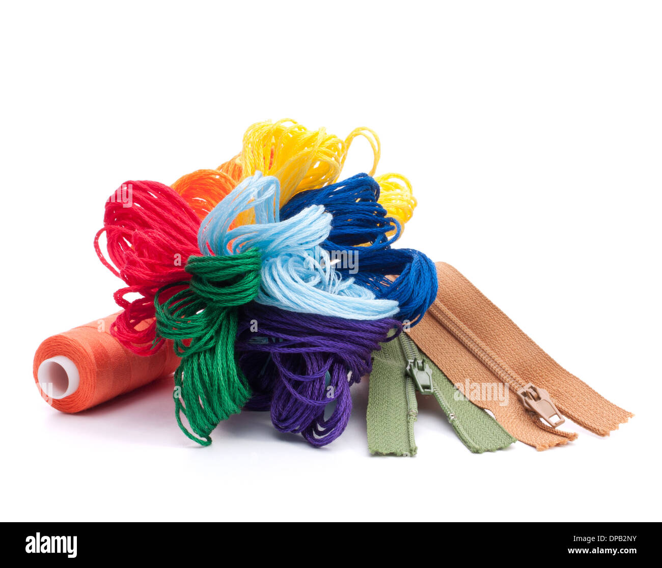 Sewing accessories isolated on white background cutout Stock Photo - Alamy