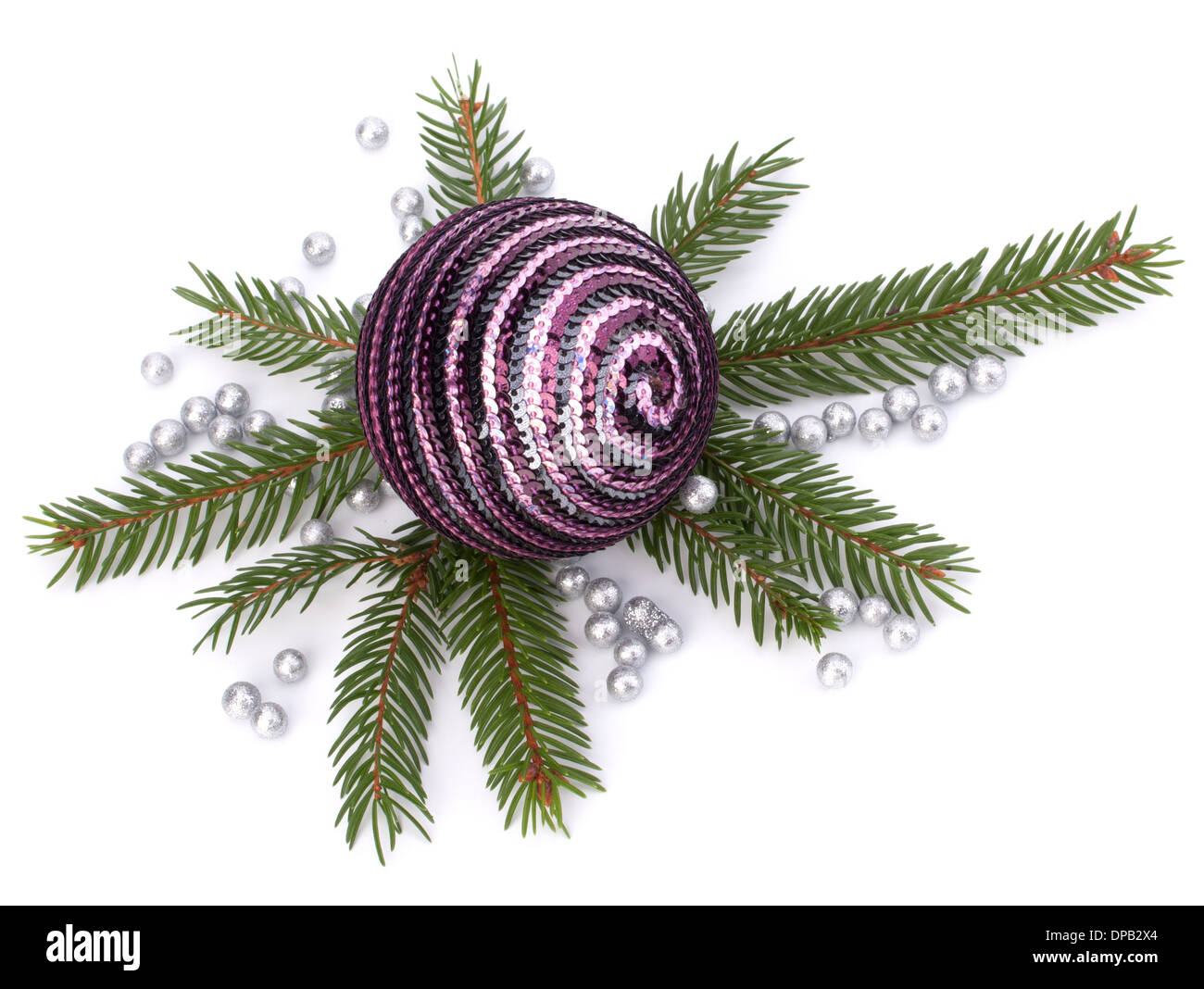 Christmas ball decoration isolated on white background Stock Photo - Alamy