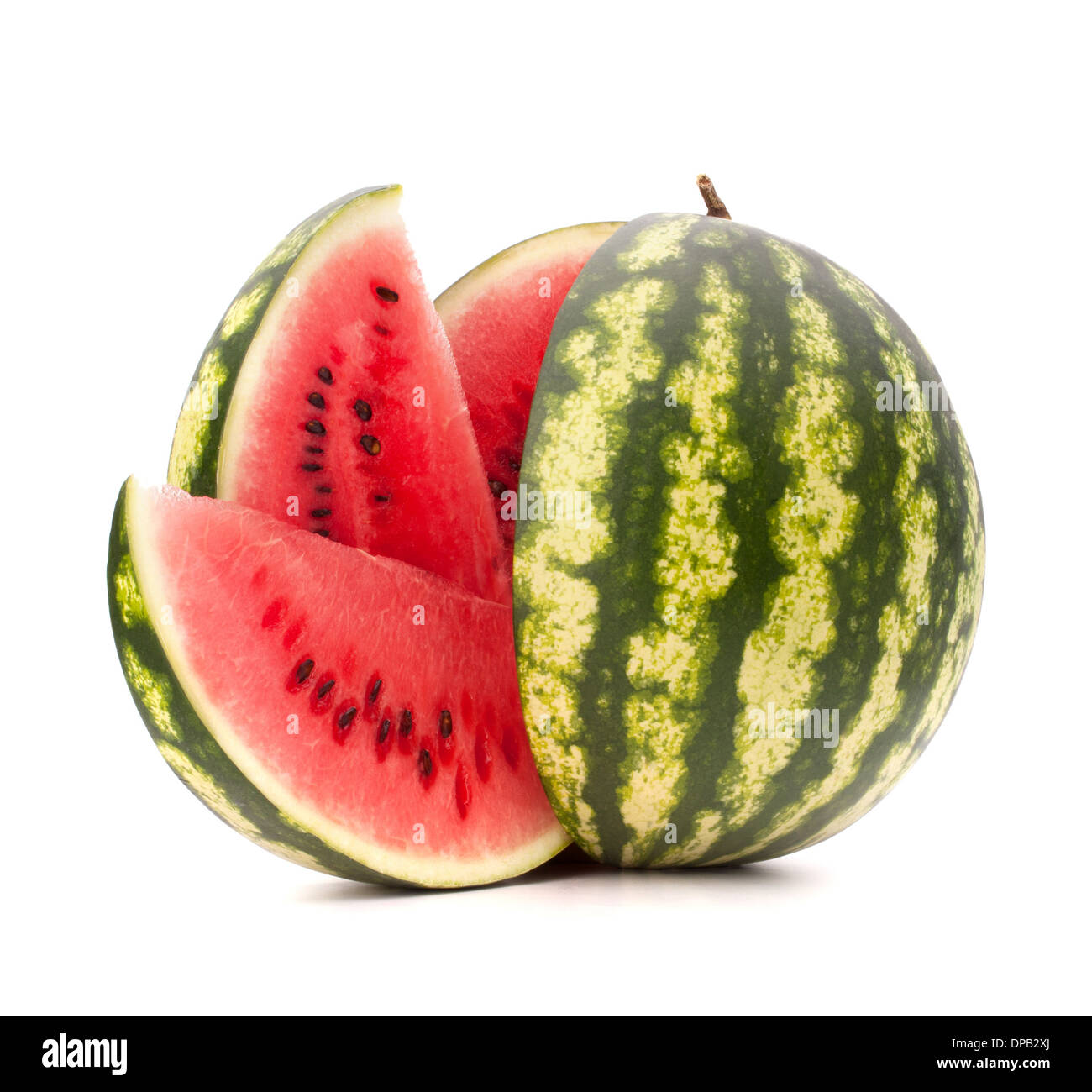 Sliced ripe watermelon isolated on white background cutout Stock Photo ...