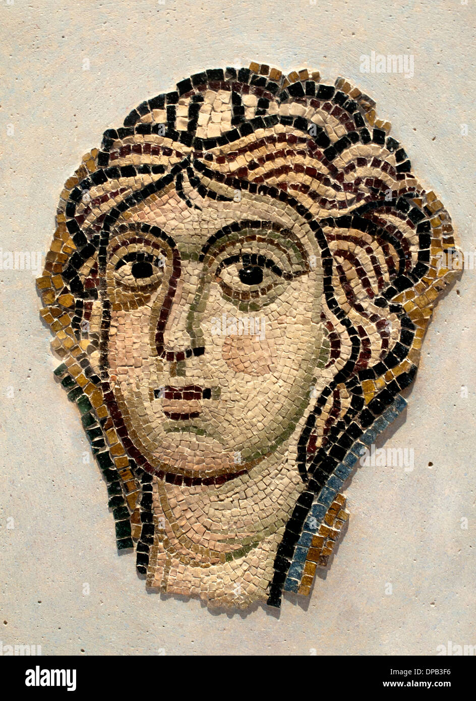 Summer Angel fragment of the back wall of the facade of the Basilica of Torcello Island Venice Italy to mosaic 1050-1100 Stock Photo