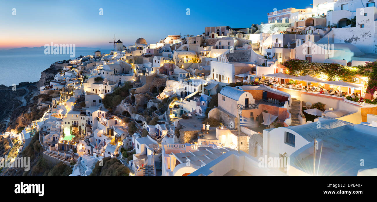 Houses of the village of Oia on the Greek island of Santorini. Stock Photo