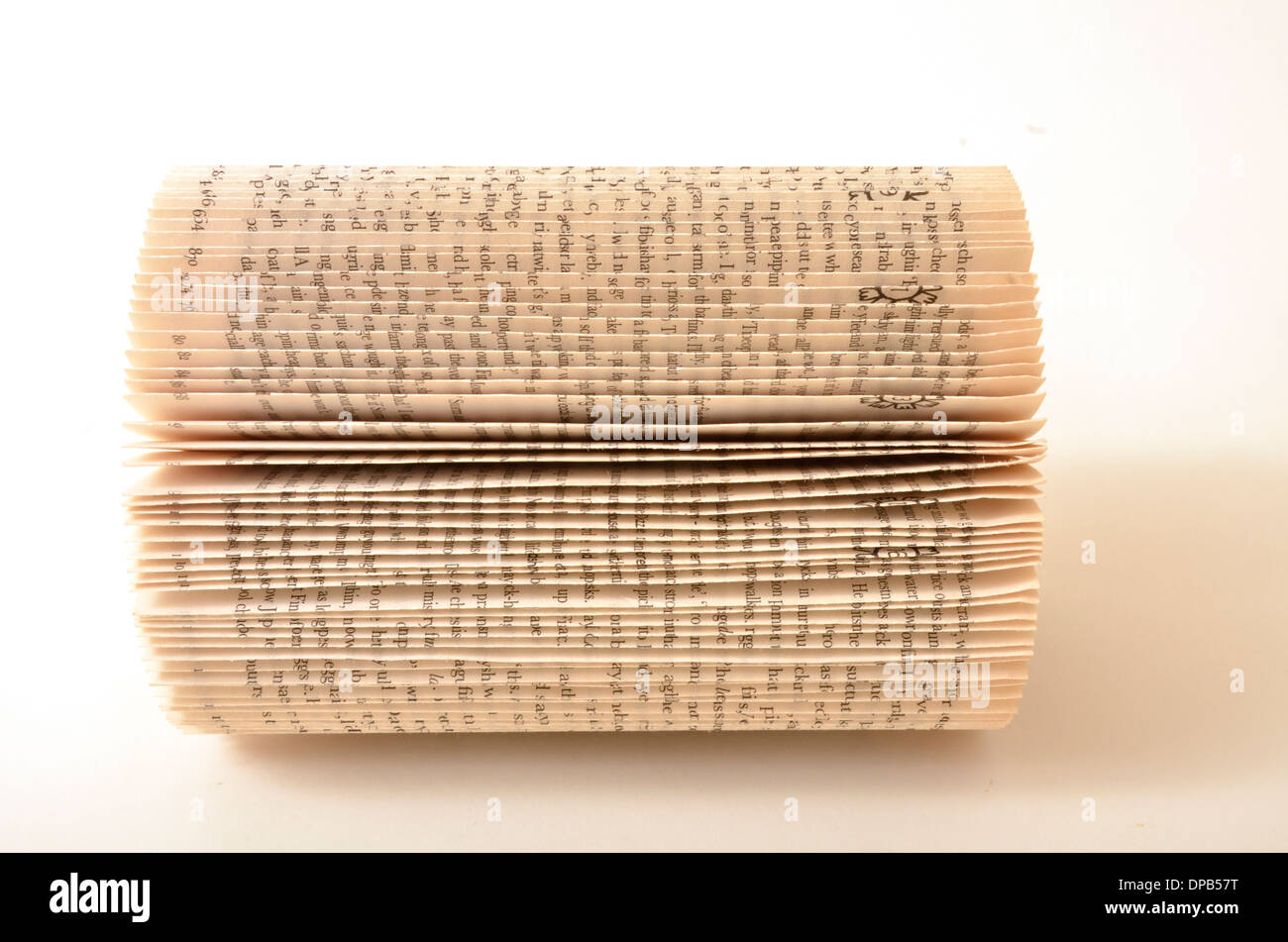 Cylindrical book for continuous reading! Stock Photo