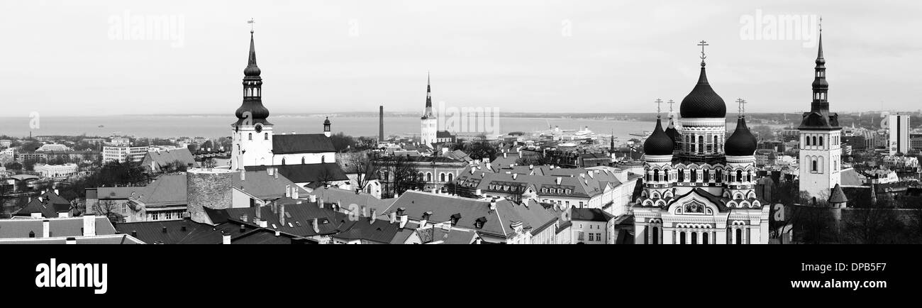 Panorama of Tallinn Old Town Stock Photo