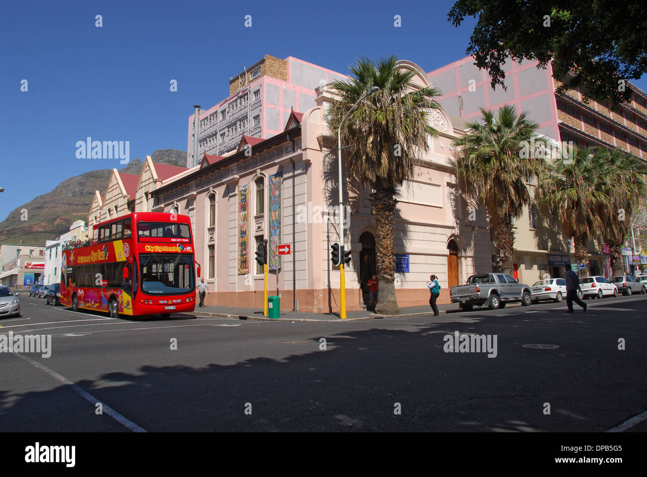 District 6 museum, with open top tour bus, Buitenkant st, Cape Town