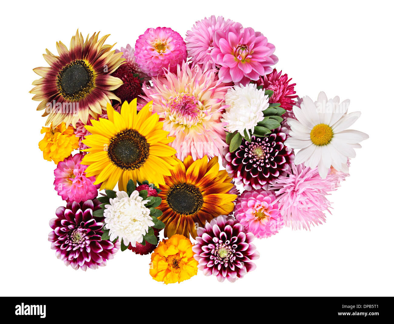 Beautiful flowers bouquet isolated on white. Clipping path Stock Photo