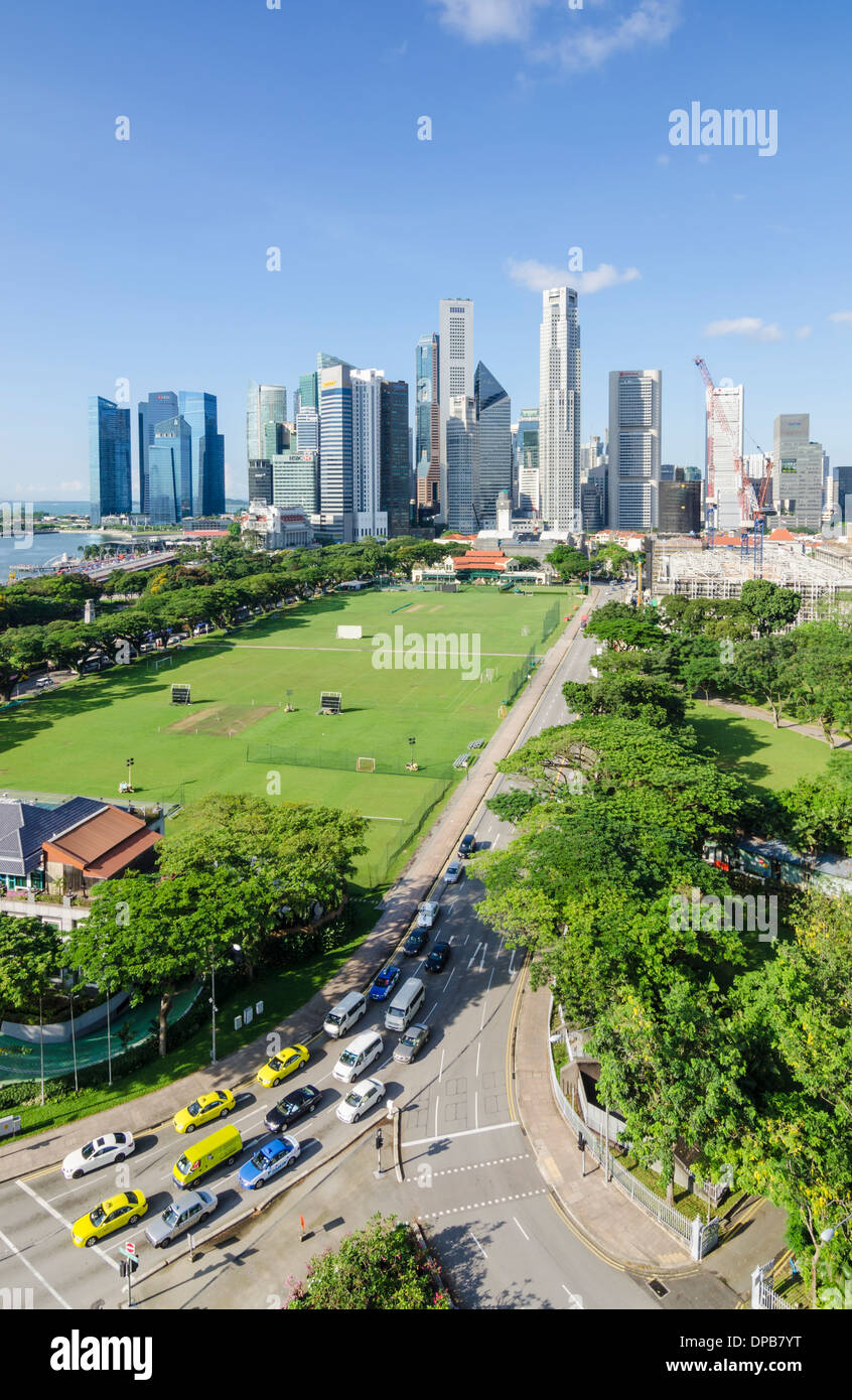 Singapore city skyline towards the downtown core Stock Photo