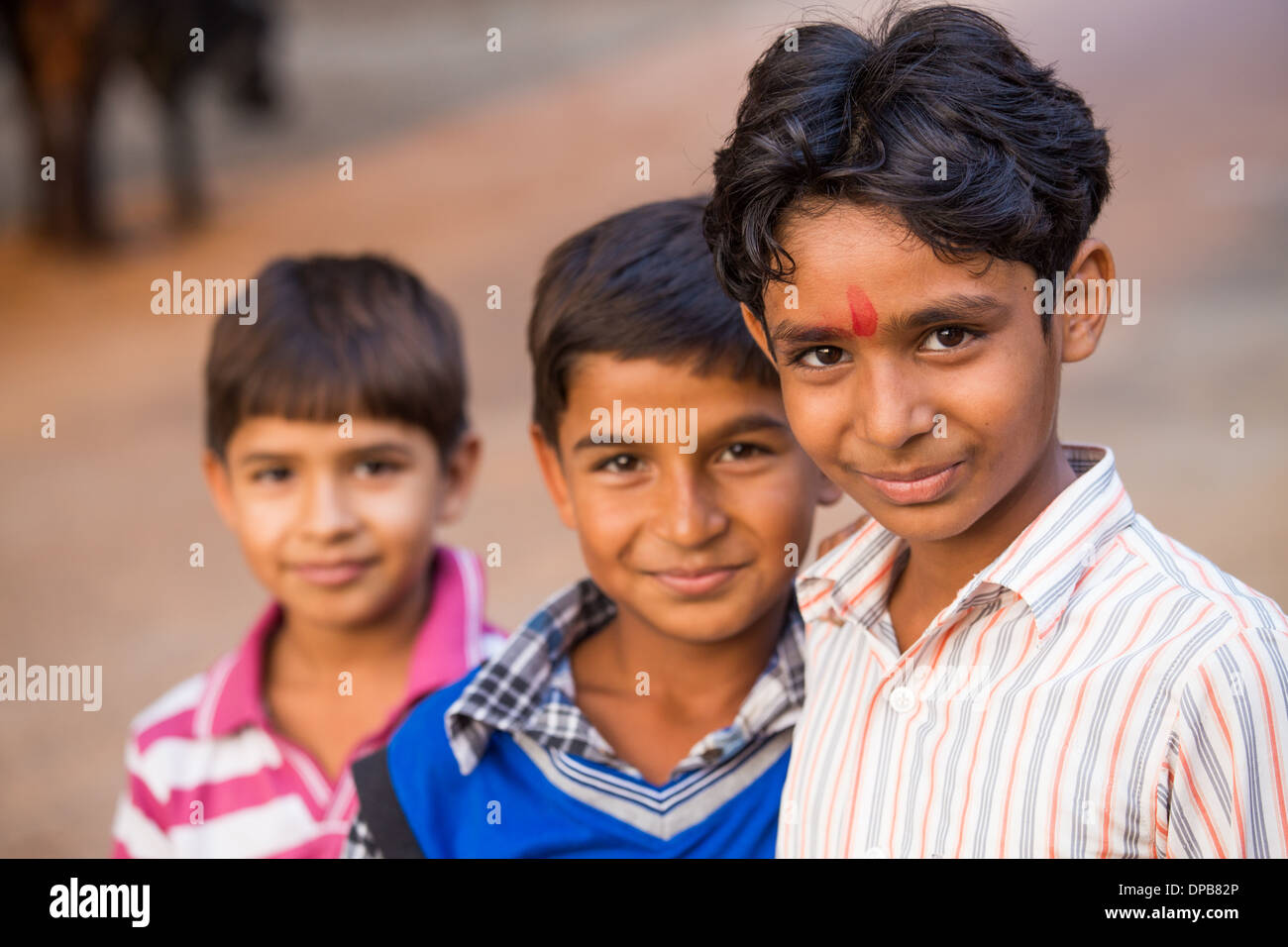 Local boys, Bagar, Rajasthan, India Stock Photo