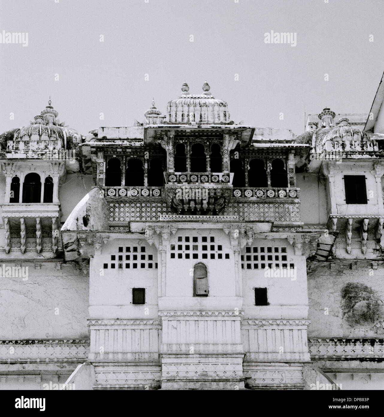 The City Palace in Udaipur in Rajasthan in India in South Asia. Architecture History Historical Building Culture Historic Heritage Travel Wanderlust Stock Photo