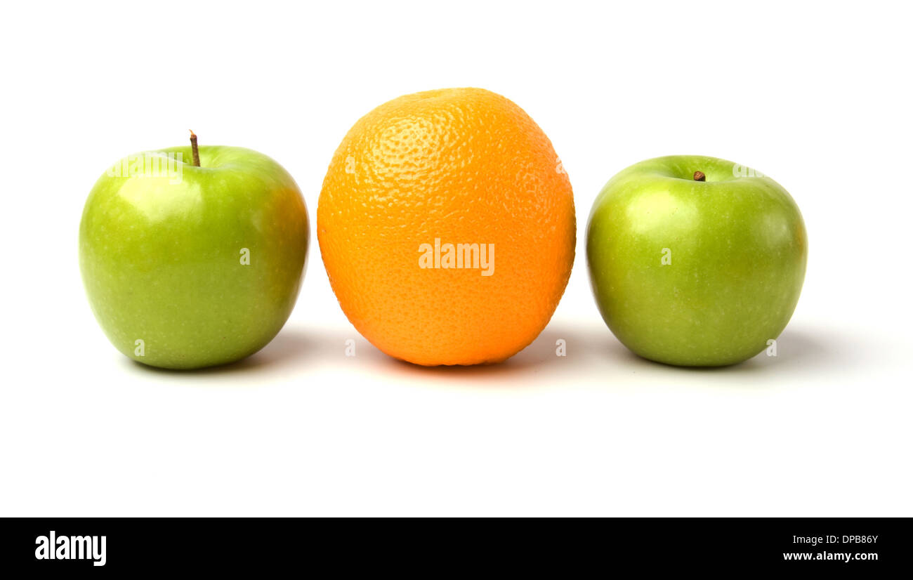 apple and orange isolated on white background Stock Photo Alamy