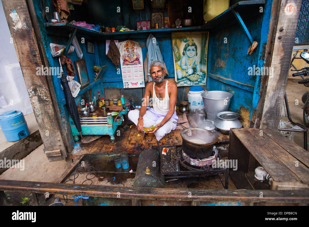 Paan and Chai stall, Bagar, Rajasthan, India Stock Photo