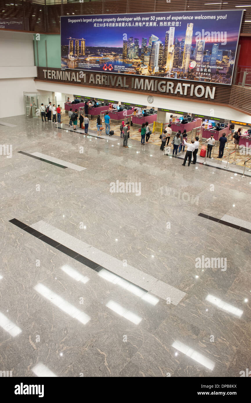 Immigration. Singapore Airport. Stock Photo