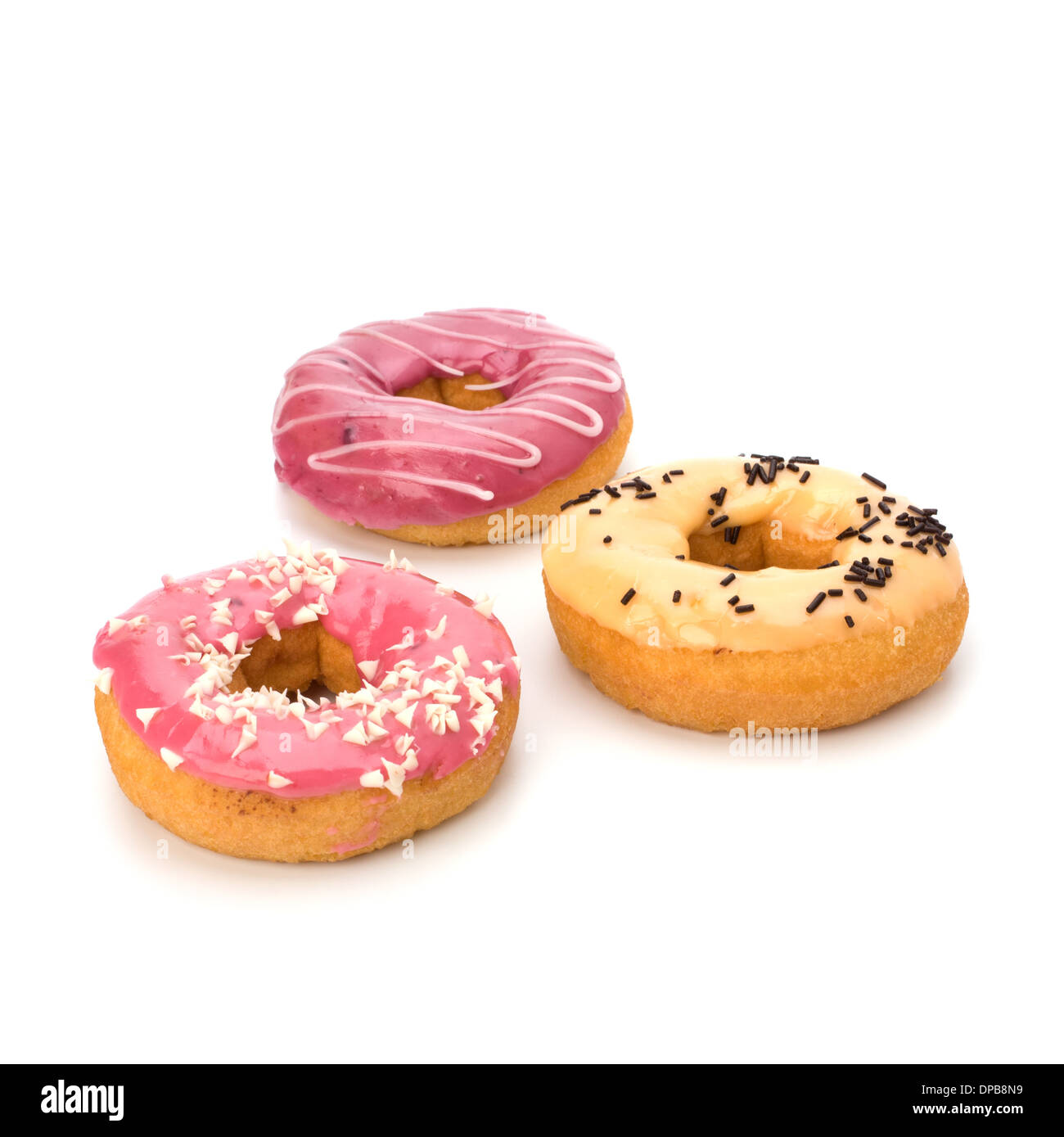 Delicious doughnuts isolated on white background Stock Photo - Alamy
