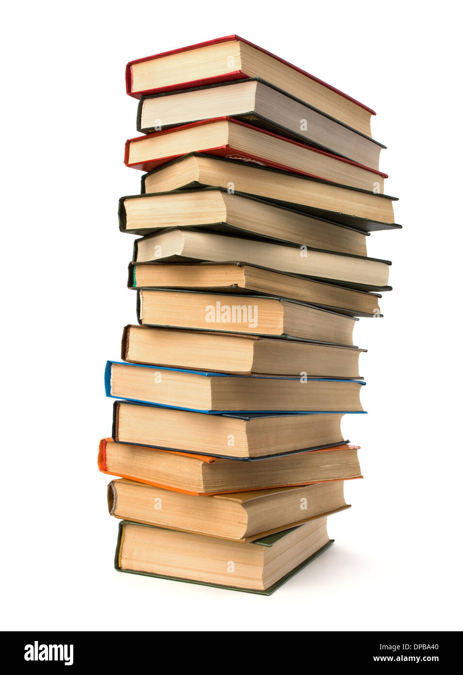 book stack isolated on white background Stock Photo - Alamy