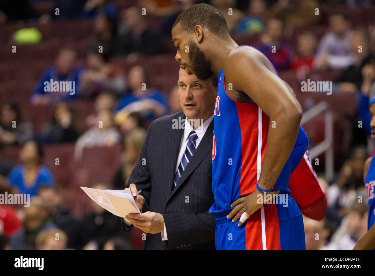 Philadelphia, Pennsylvania, USA. 10th Jan, 2014. Detroit Pistons