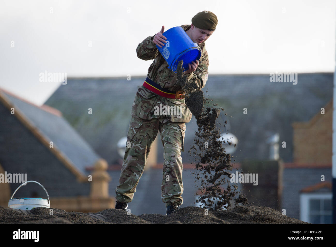Aberystwyth, Wales, UK. 11th January 2014. The clean up operation