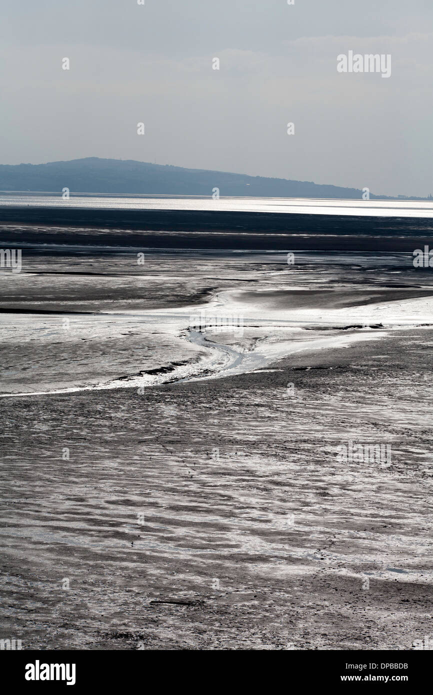 Mud flats at Thurstaston on The Wirral Peninsular Cheshire England
