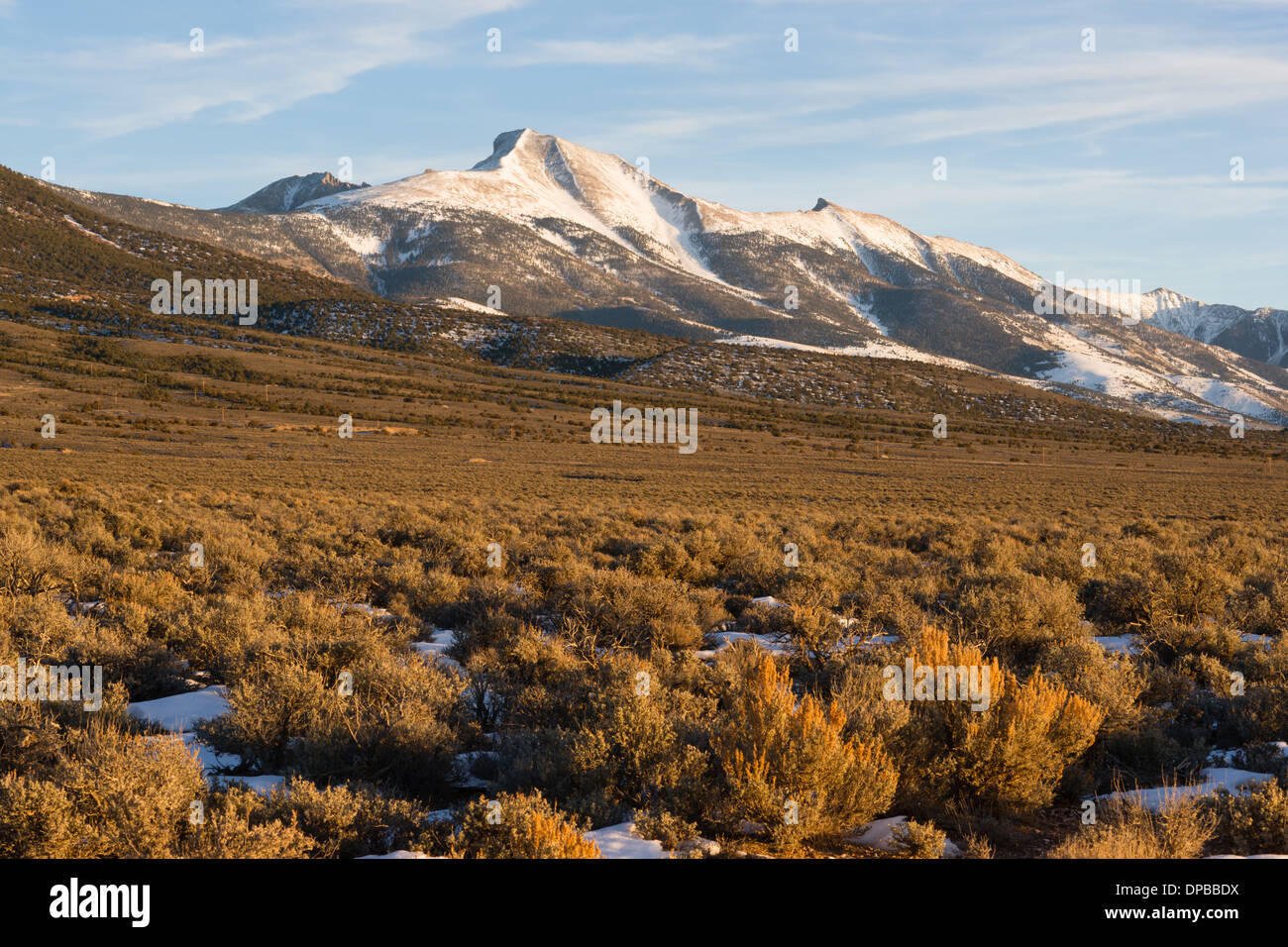 Winter landscape in Great Basin area Nevada Landscape Stock Photo