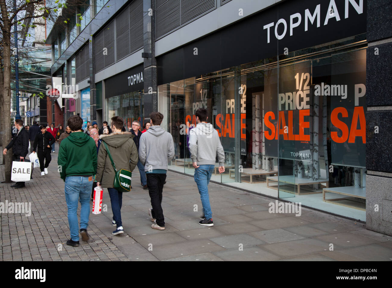 New year sales Topman Sale, Arndale, Piccadilly Manchester, uk Stock