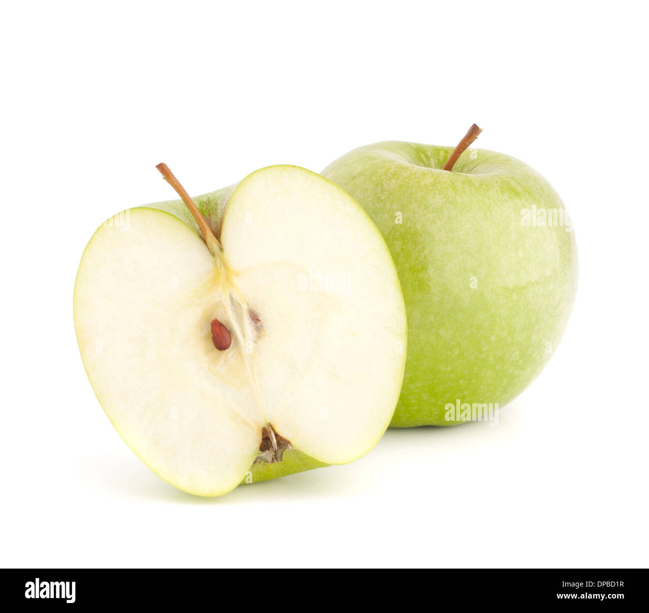 Green apple isolated on white background cutout Stock Photo - Alamy