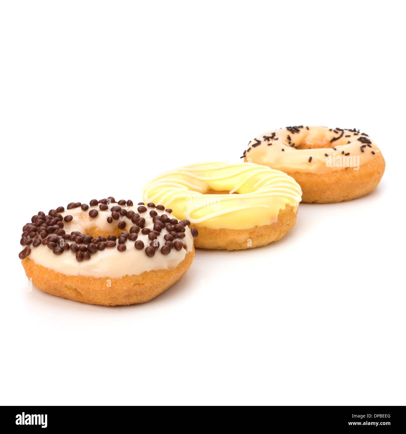 Delicious doughnuts isolated on white background Stock Photo - Alamy