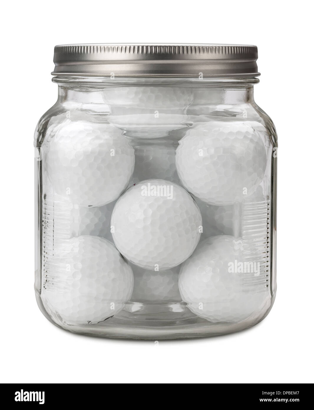 Golf Balls in a Jar isolated on white Stock Photo Alamy