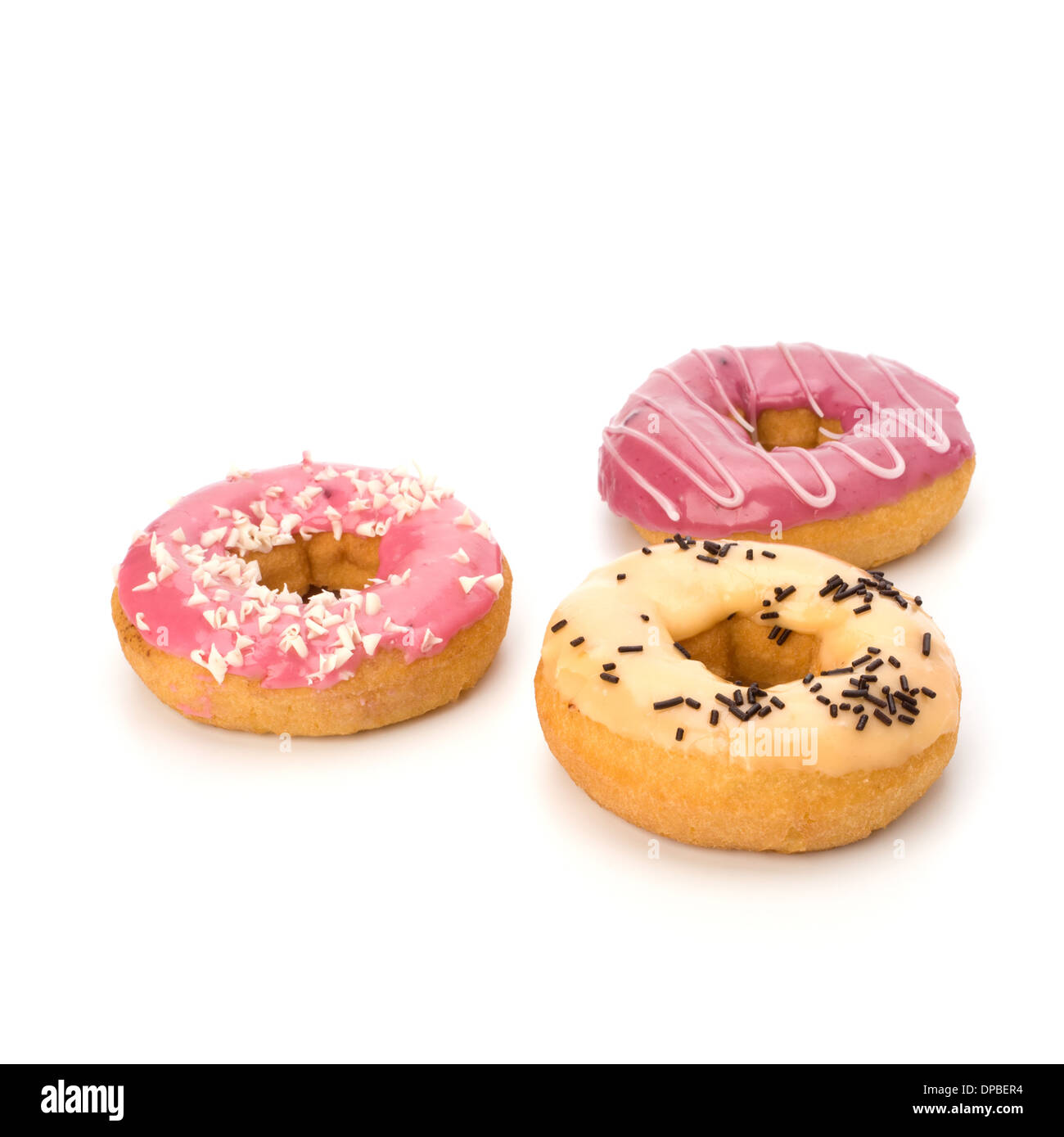Delicious doughnuts isolated on white background Stock Photo - Alamy