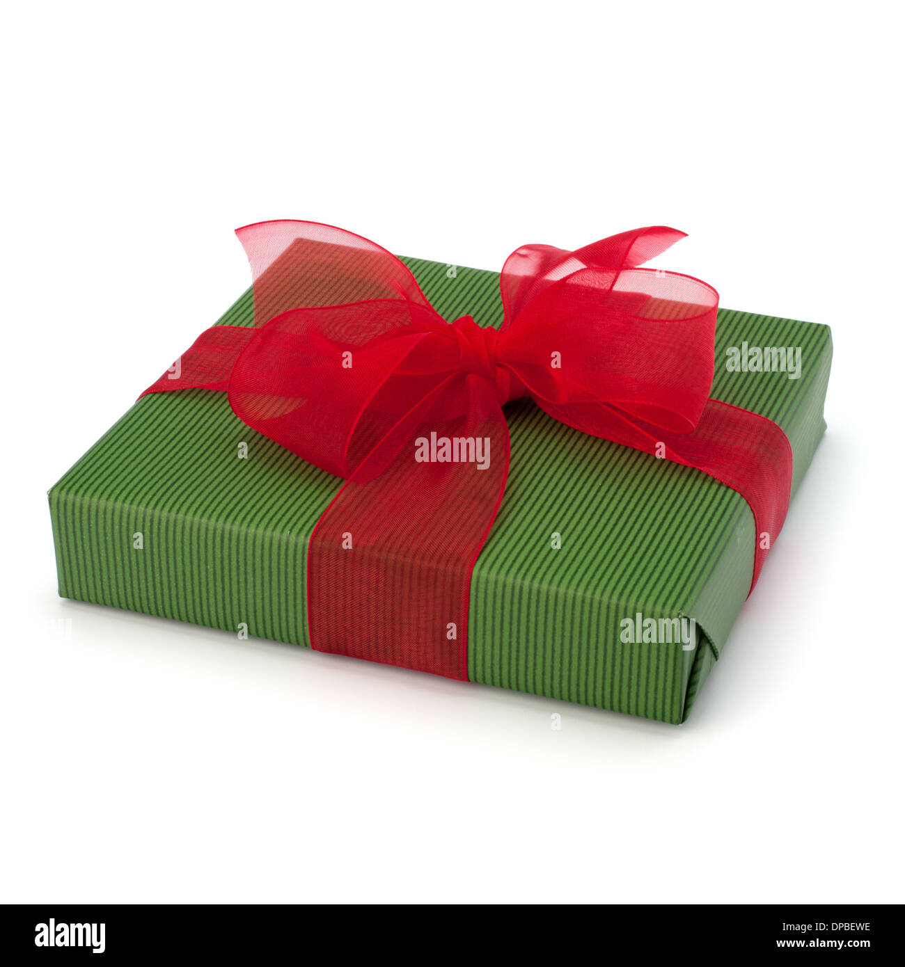 festive gift box with bow isolated on white background Stock Photo - Alamy
