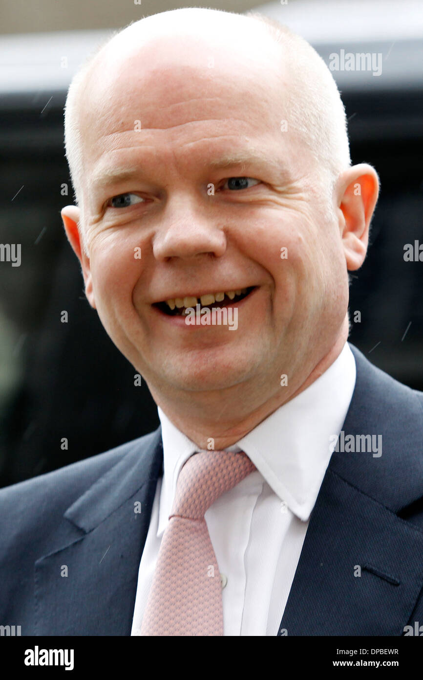 Foreign Secretary William Hague arrives to the Royal United Services Institute (RUSI) prior to his annual counter-terrorism lect Stock Photo