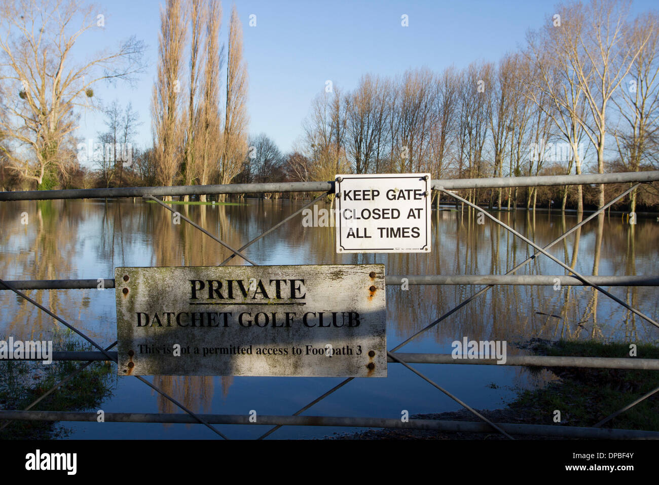 Datchet UK 11th Jan 2014 Datchet golf course has been almost