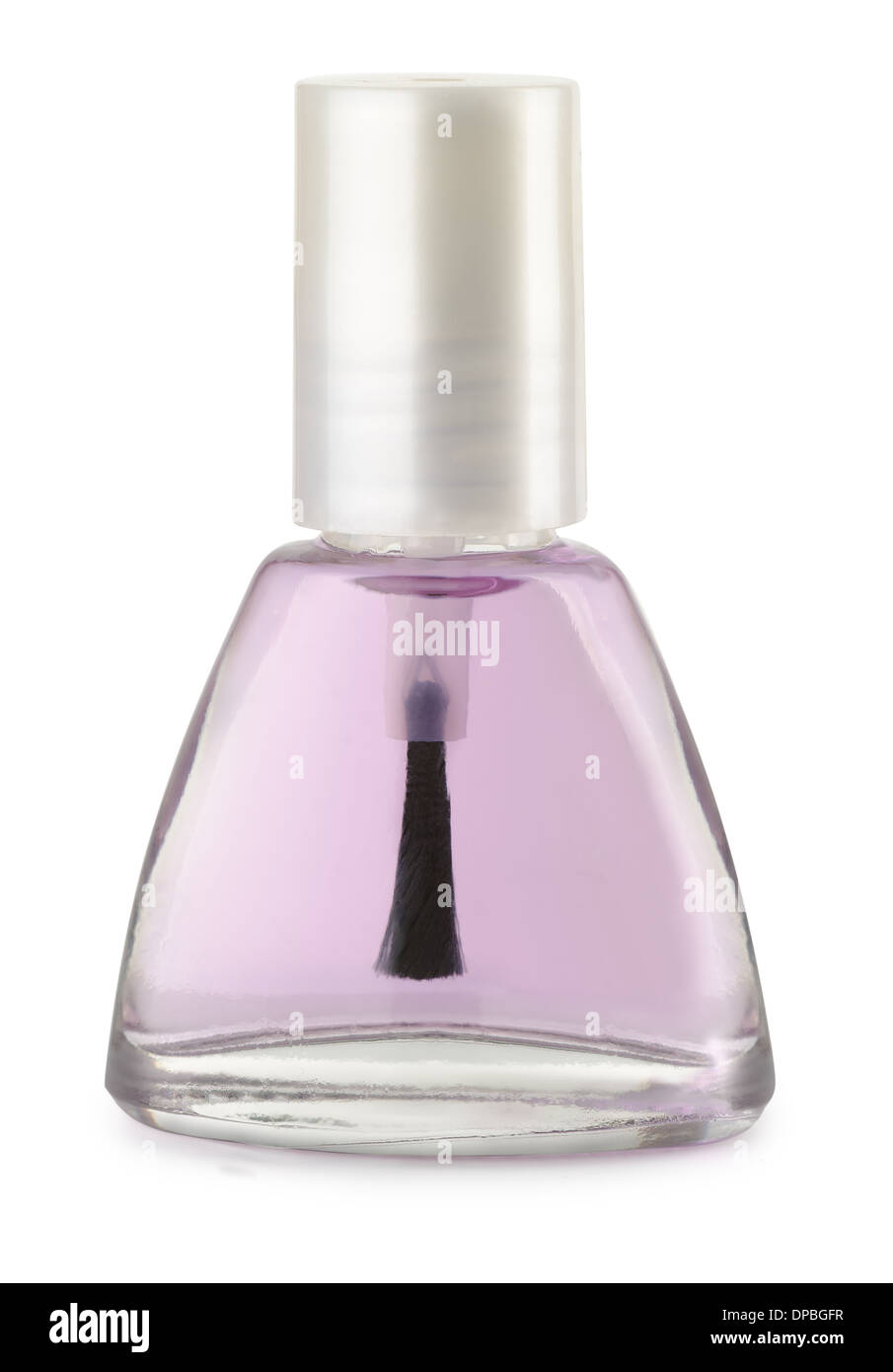 Bottle of quick dry top coat isolated on white Stock Photo