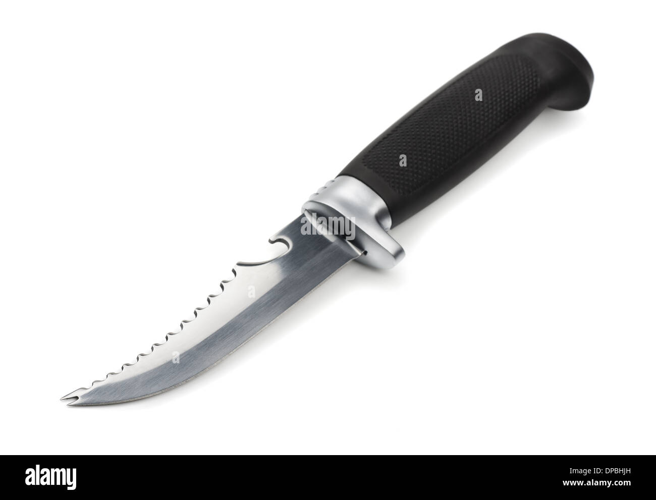 Steel kitchen knife isolated on white Stock Photo