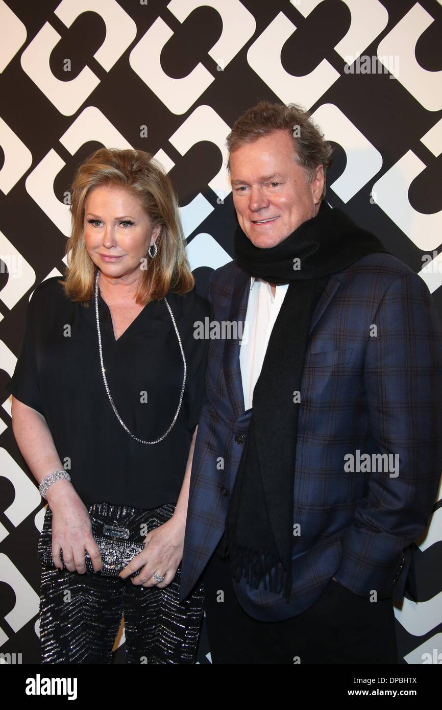 Los Angeles, California, USA. 10th January 2014. US-actress Kathy Hilton and Rick Hilton attend Diane Von Furstenberg's Journey of A Dress Exhibition Opening Celebration at May Company Building at LACMA West in Los Angeles, USA, on 10 January 2014. Photo: Hubert Boesl/dpa -NO WIRE SERVICE-/Alamy Live News Stock Photo