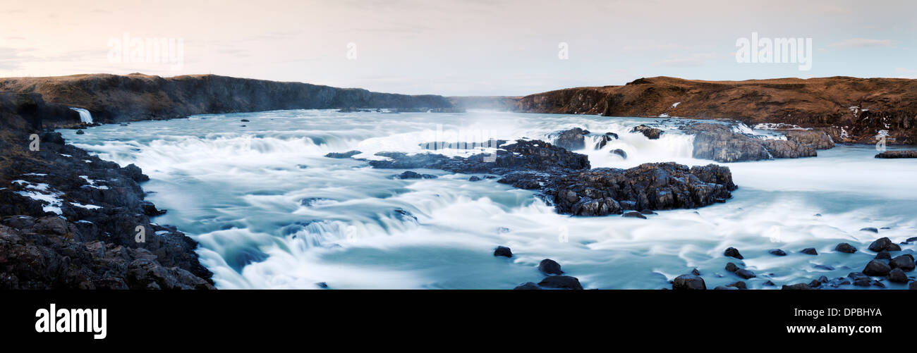 View on the Urridafoss in Iceland. Stock Photo