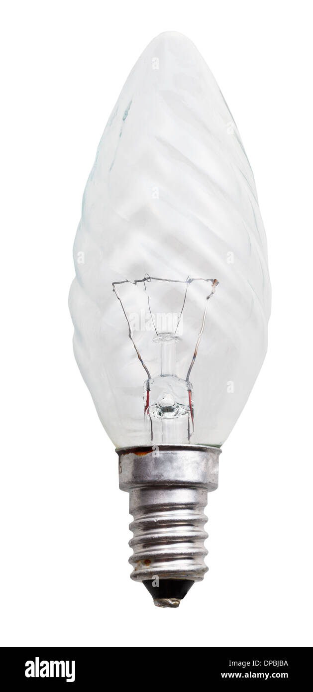 candle incandescent light bulb isolated on white background Stock Photo