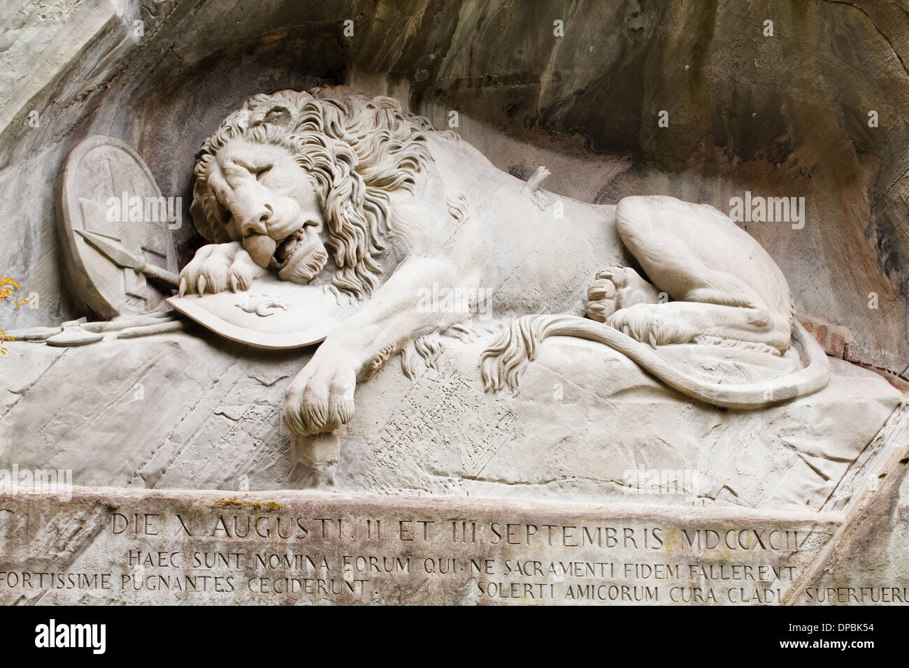 The dying lion monument in Lucerne, Switzerland Stock Photo