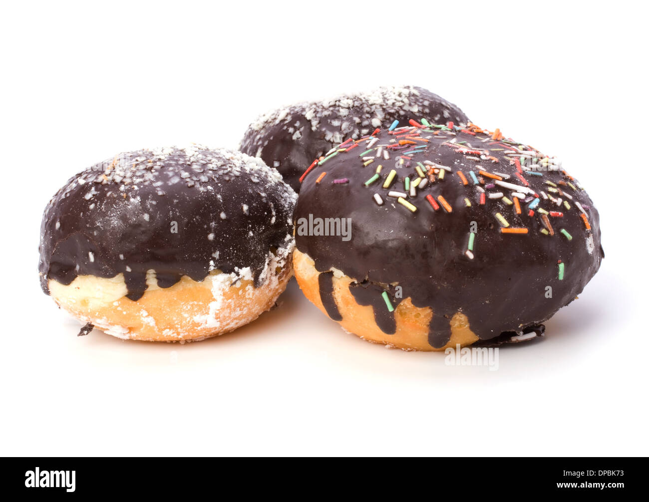Doughnut with chocolate cream isolated on white background Stock Photo ...