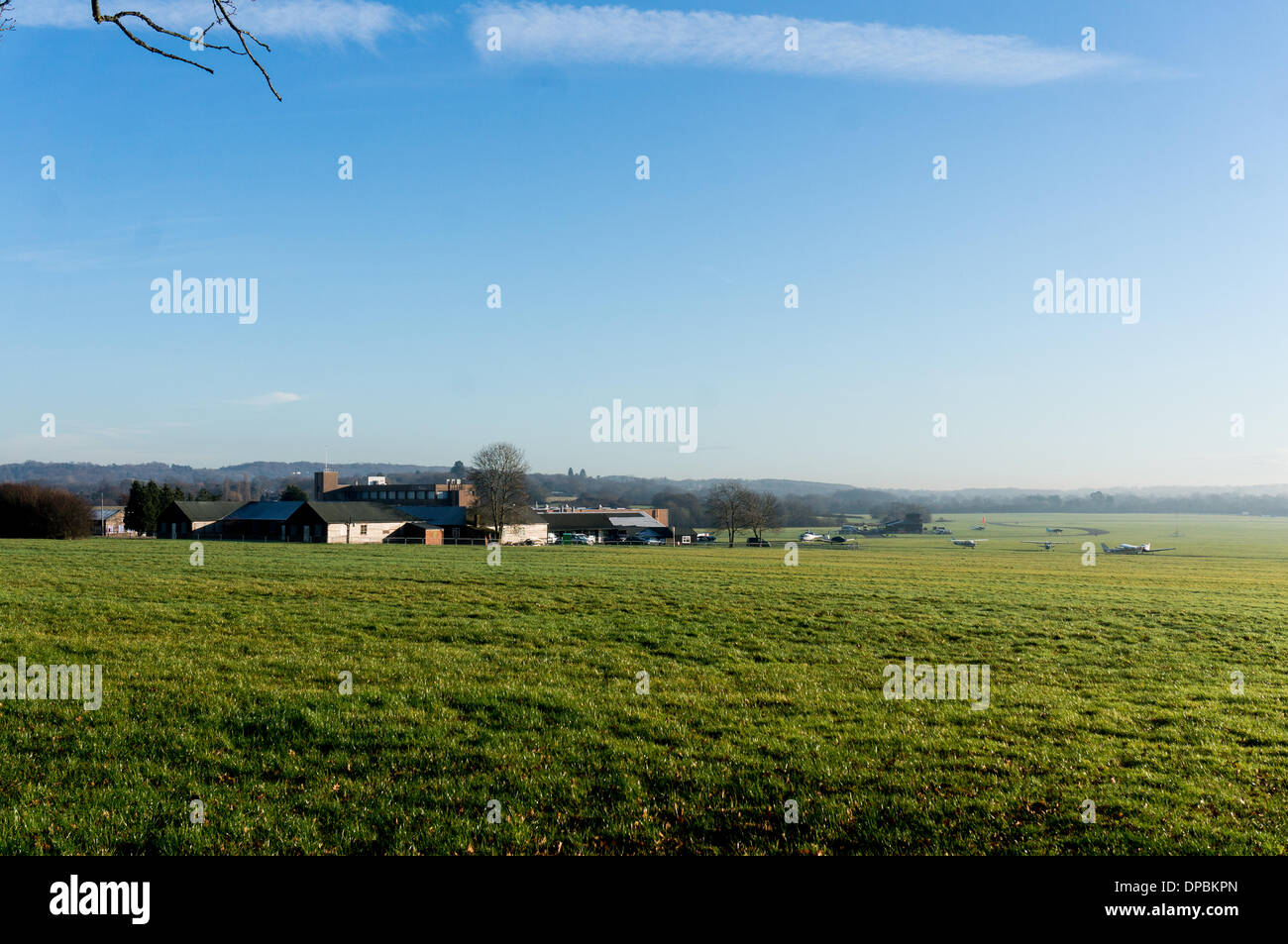 Redhill Aerodrome, Nutfield, Surrey, UK. 10th January 2014. This is a grass Airfieldand the owners want to put a concrete runway down, much to the annoyance of Local residents who Objec. Both Reigate and Banstead and Tandridge councils have refused planning permission and the owners have now gone to the secretary of State to appeal and the hearing is Currently on going. Credit:  Malcolm Case-Green/Alamy Live News Stock Photo