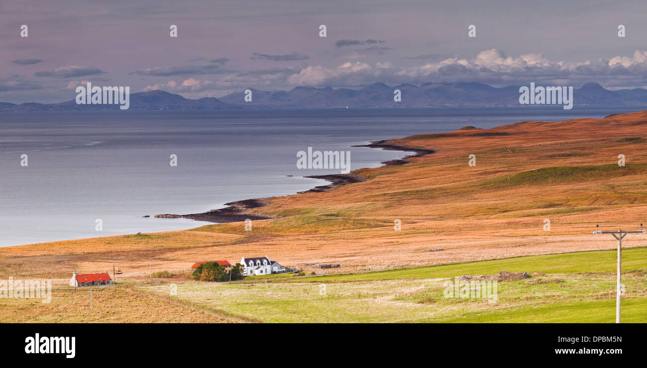 A solitary house looks out from the Isle of Skye to the Isle of Lewis ...