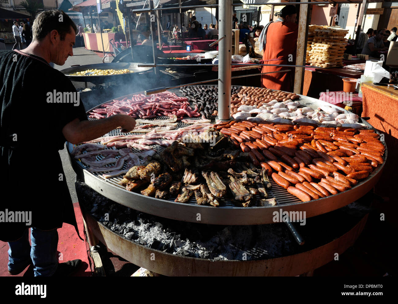 giant barbecue in the annual All Saints Market in Cocentaina, Alicante  province, Spain Stock Photo - Alamy
