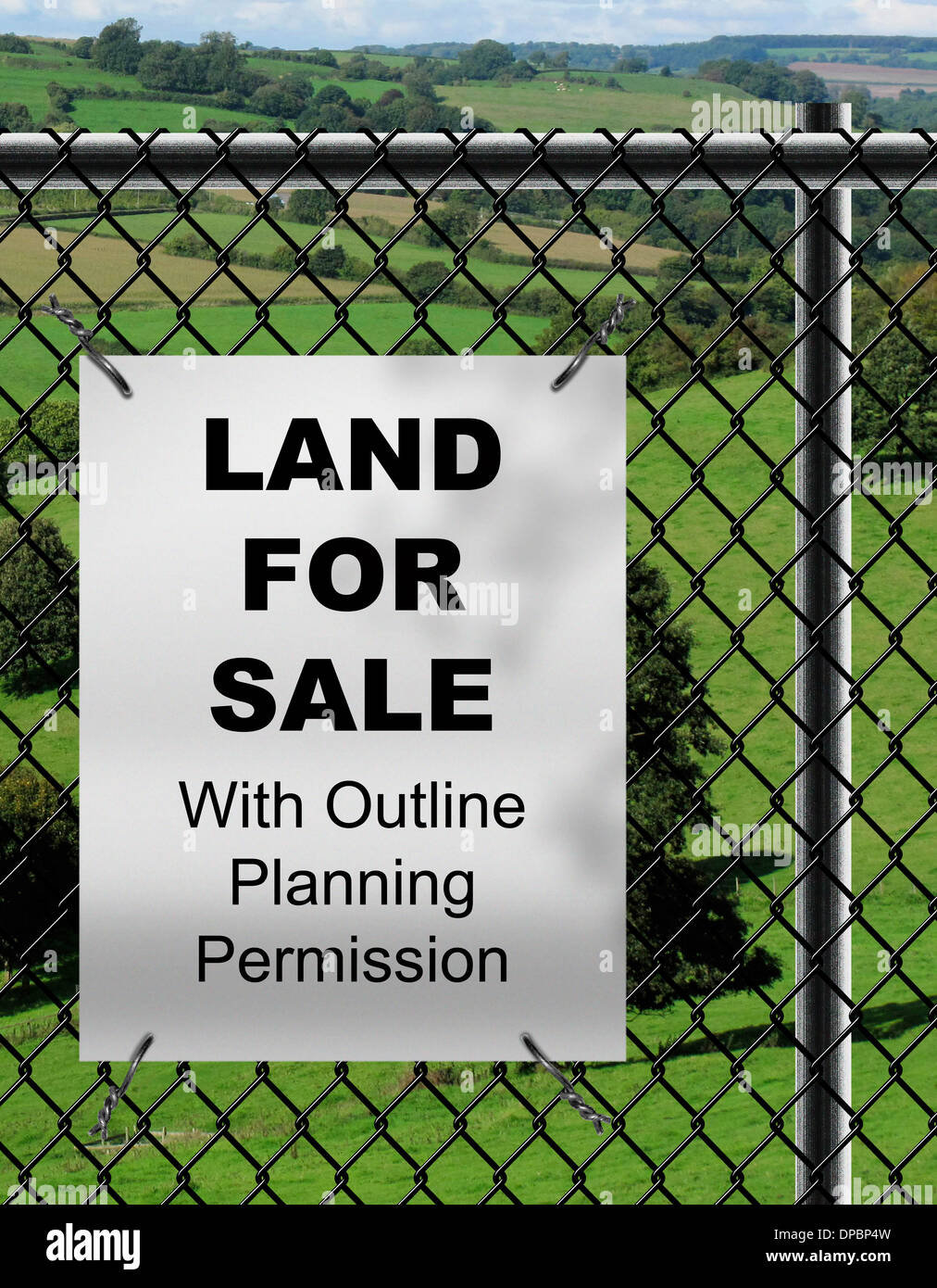Land For Sale by Owner with Outline Planning Permission sign fixed on