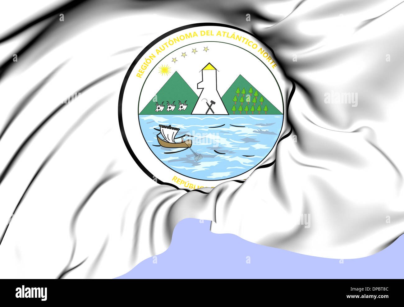 Region Autonoma del Atlantico Norte Coat of Arms, Nicaragua. Stock Photo