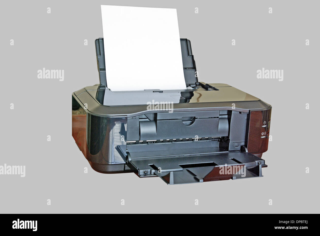 Inkjet black printer isolated on a grey background Stock Photo