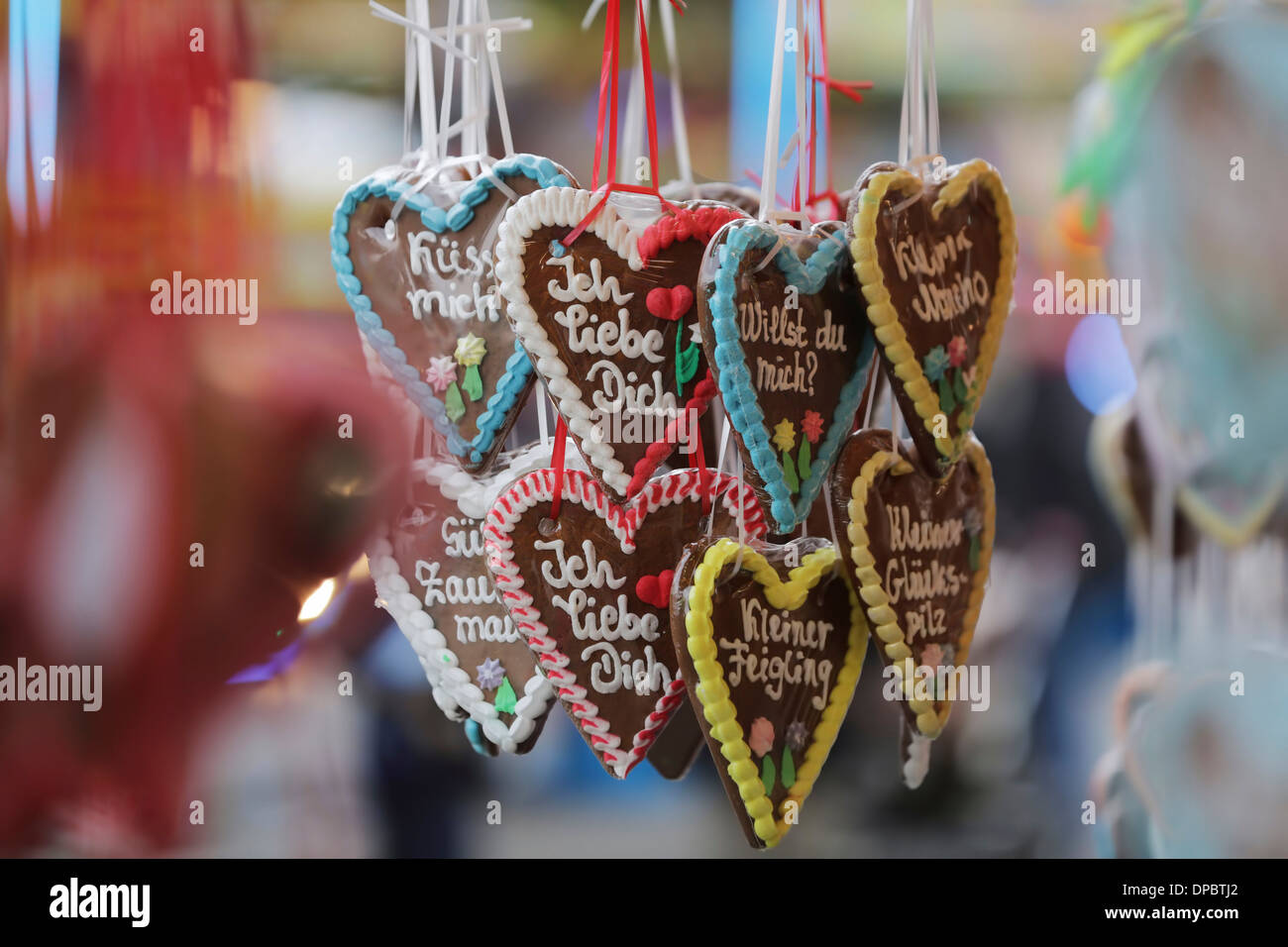 Germany, North Rhine-Westphalia, Cologne, gingerbread hearts Stock Photo