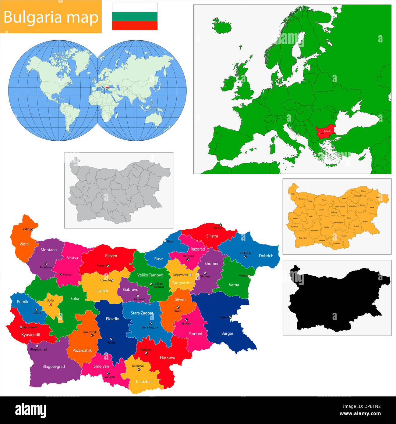 Bulgaria map Stock Photo