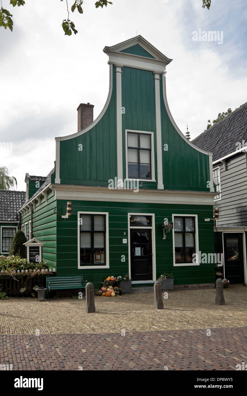 The first Albert Heijn-store at Zaanse Schans, famous for its historic windmills, at Zaandam, North Hollands, The Netherlands. Stock Photo